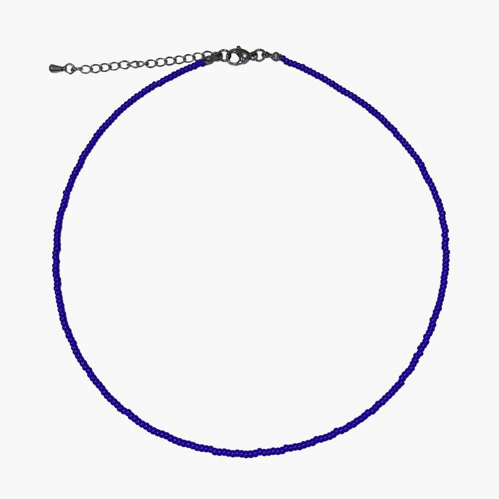 Blue Fine Color Beads Necklace