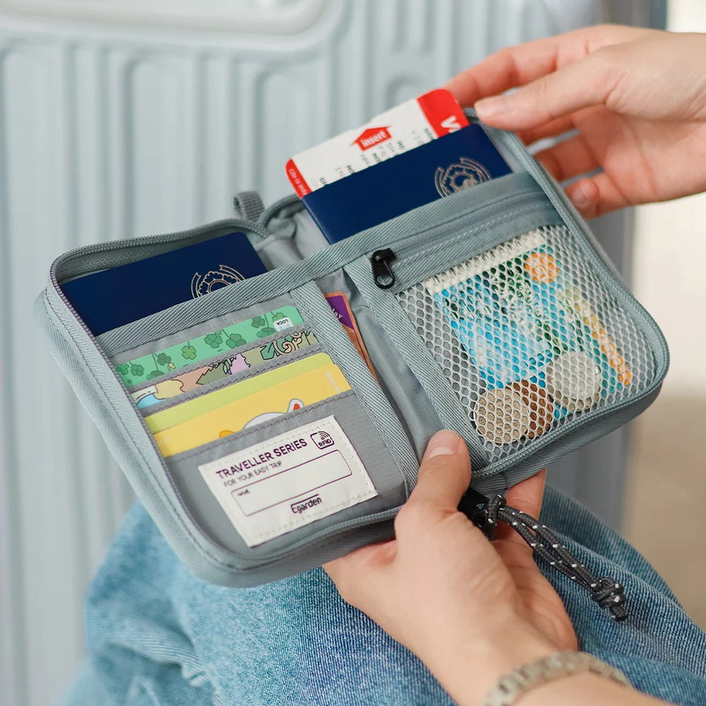 旅行者 護照 柔軟 RFID 防護 個人資料 保護 旅行錢包 護照 保護殼 銀包 - 淺灰色