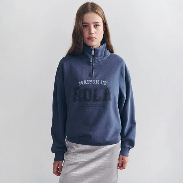 PIGMENT HALF ZIP-UP D/BLUE