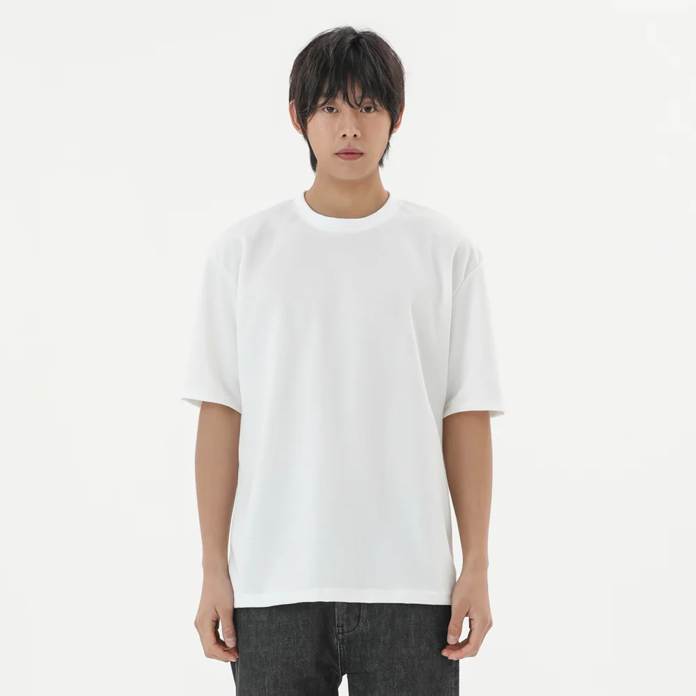 層次 中筒 領 短袖 T恤 260g 厚磅 寬鬆版型 2color