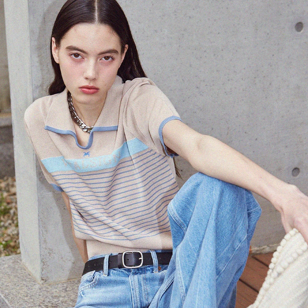 Stripe Logo Summer Knit (2colors)