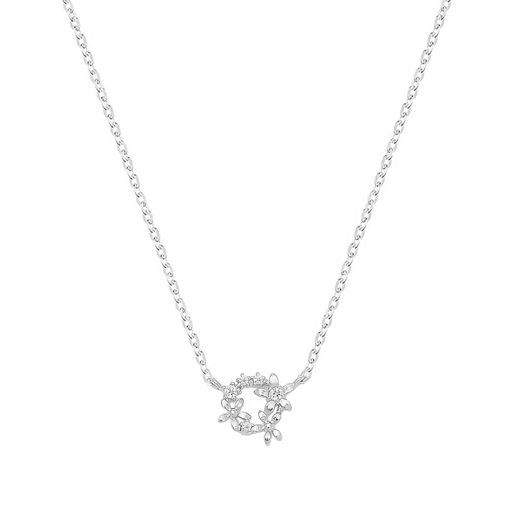 花卉 圓形 BL251N1230 女裝項鏈 花 水鑽 鏈條 Necklace