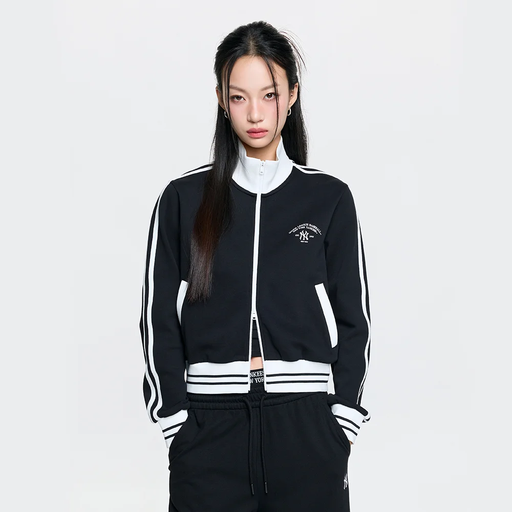 女裝 撞色 運動風 運動外套 NY (Black)