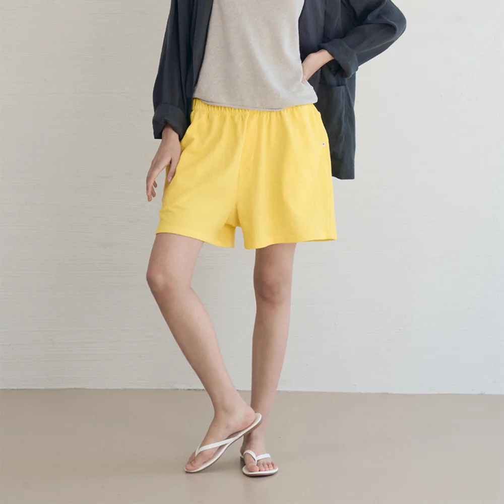 French Terry Lounge Shorts_Yellow