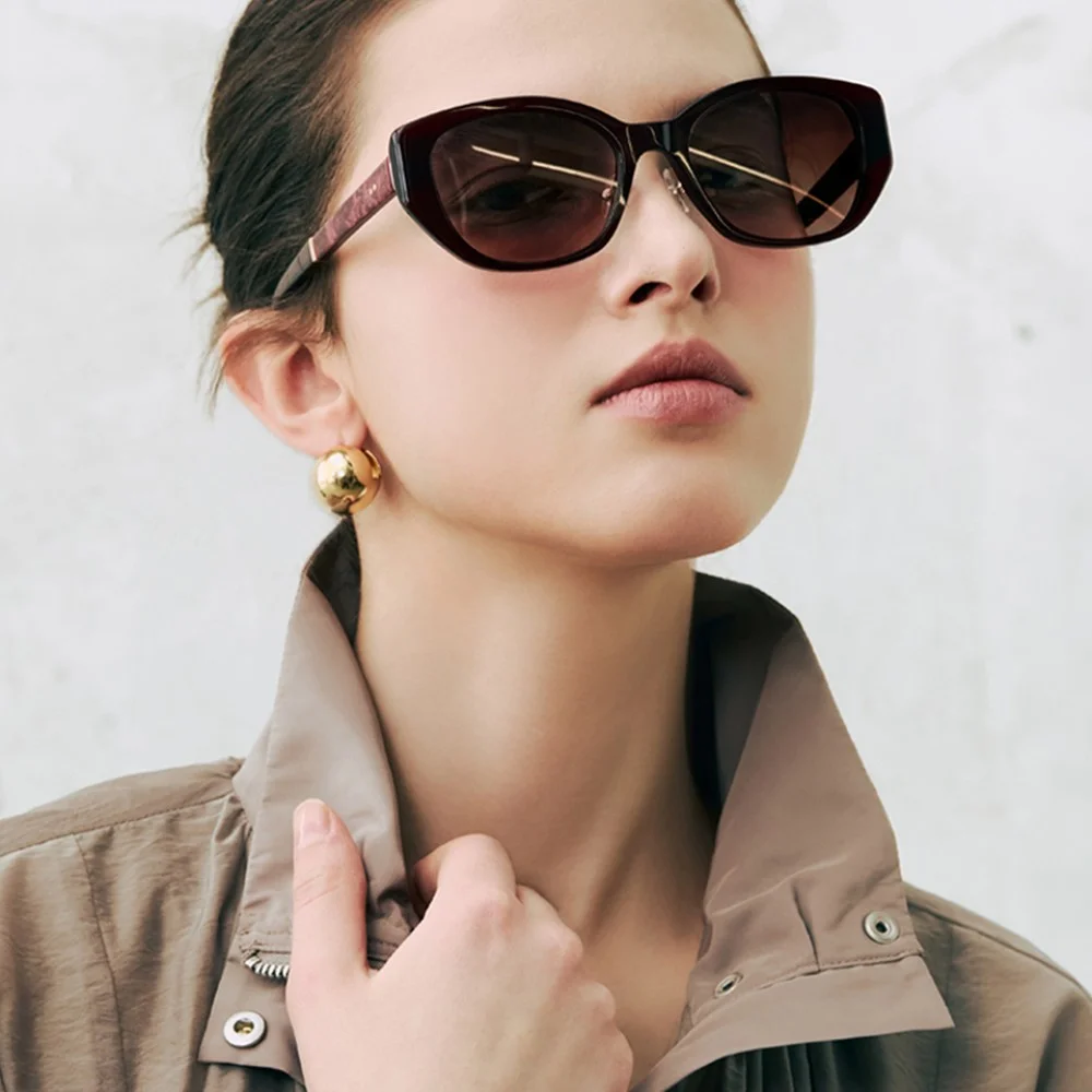 Margo 方形 太陽眼鏡 酒紅色