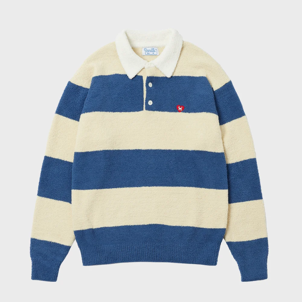 BOUCLE RUGBY SWEATER -BLUE
