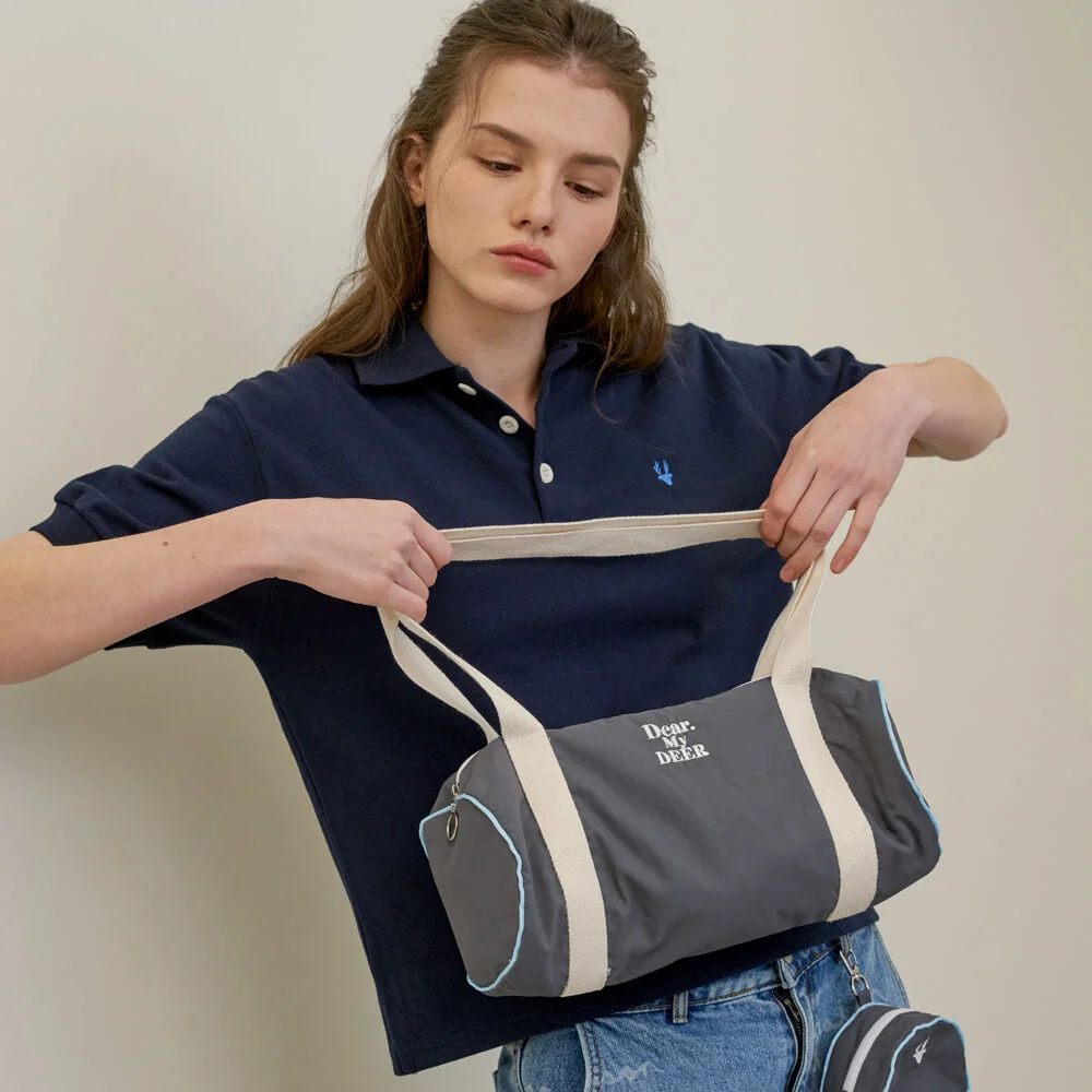 logo sports duffel Bag_ Grey