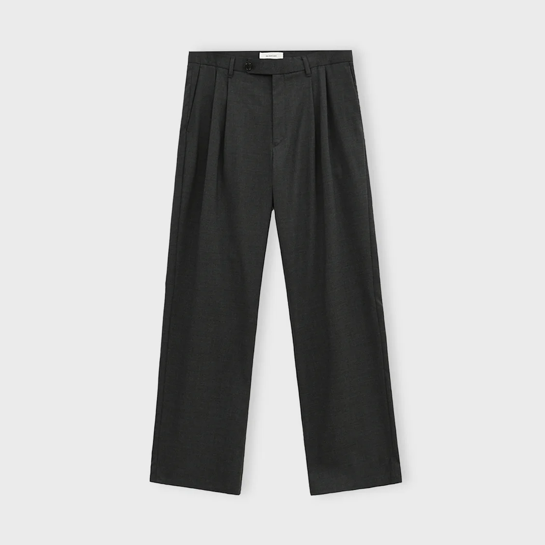 Wool Two Tuck Trouser, Charcoal