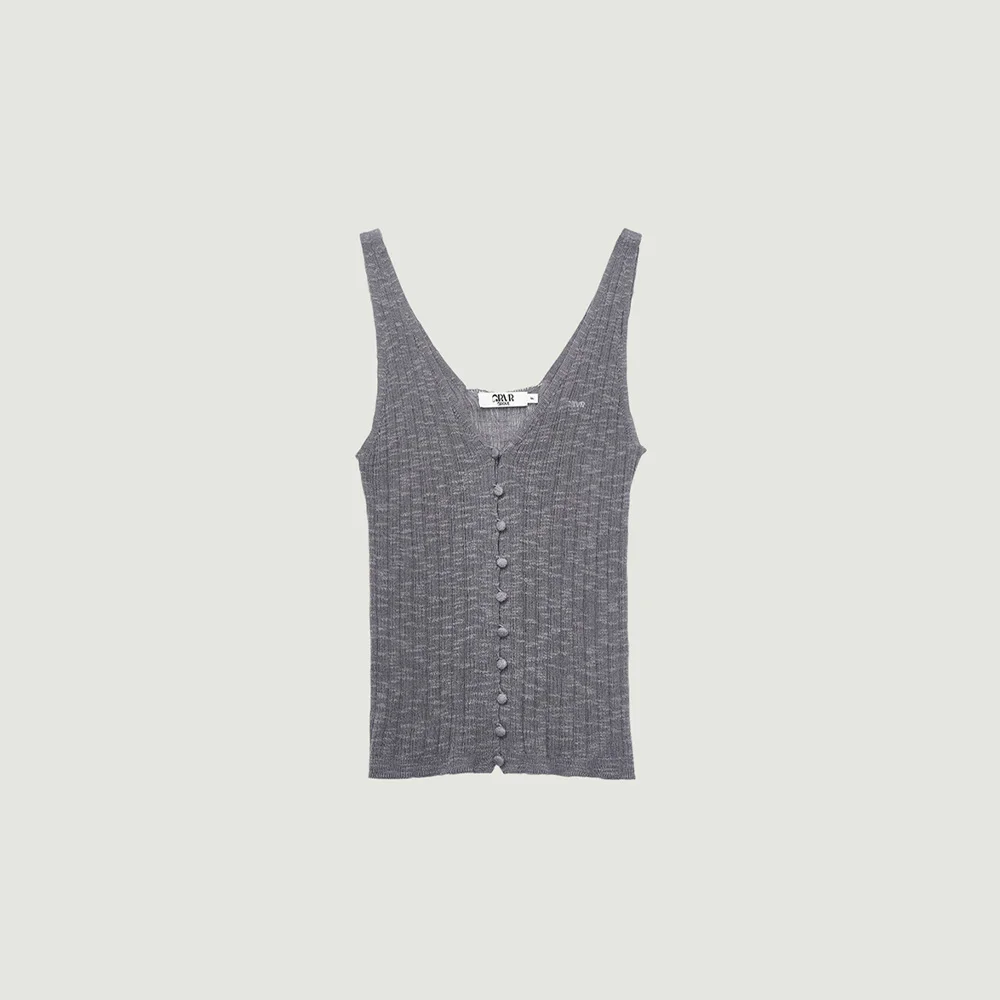 GABY KNIT SLEEVELESS (GRAY)