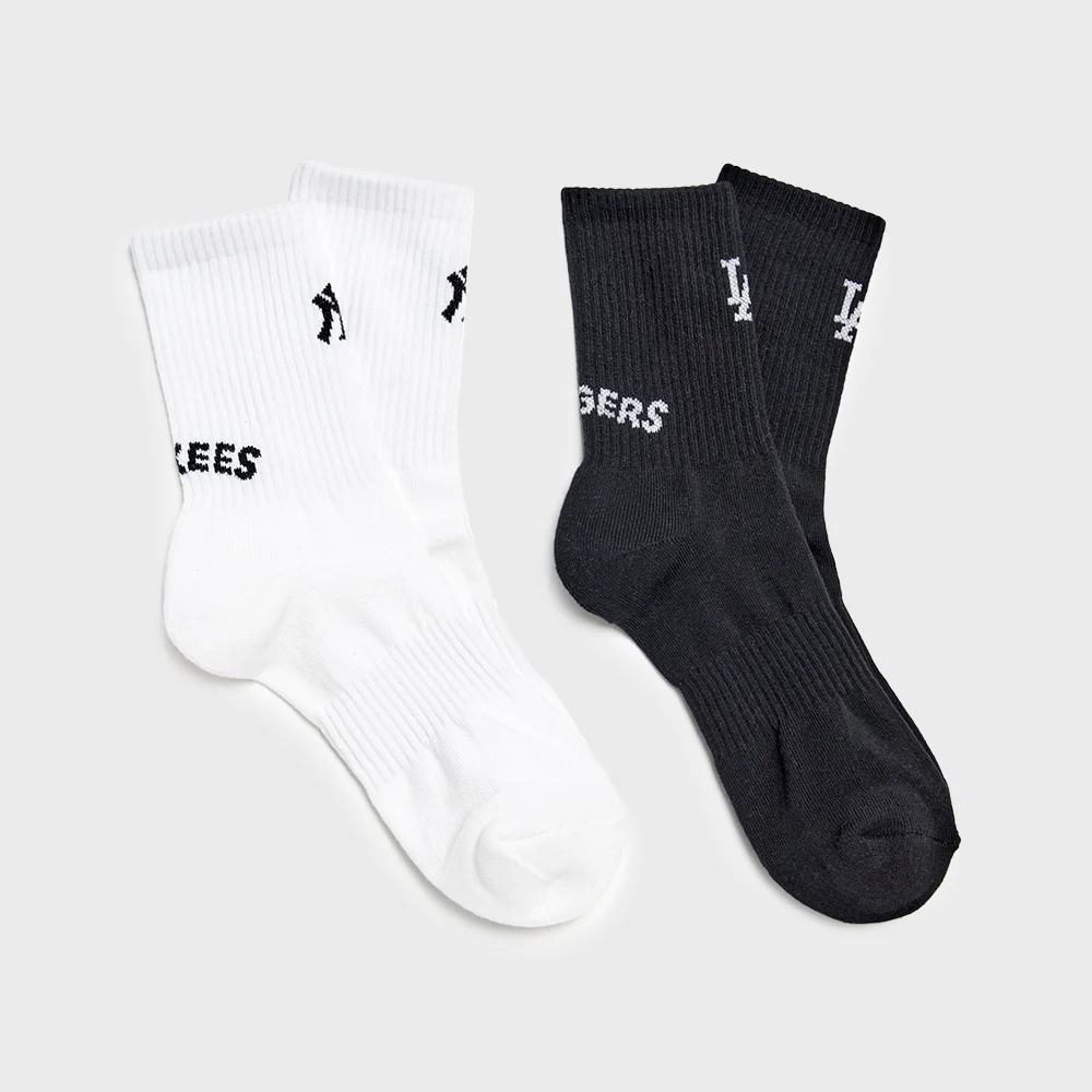 運動風 長筒 襪 2雙套裝 MLB (Black)