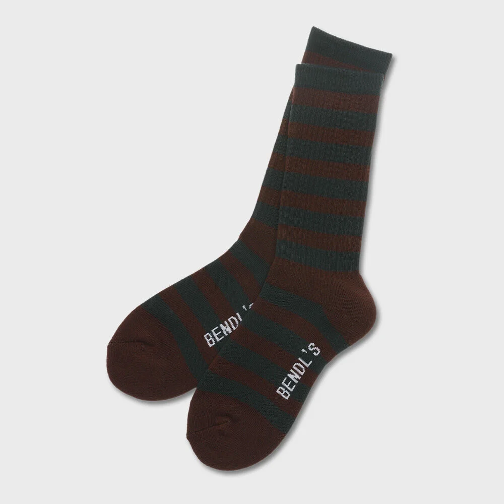 STRIPED SOCKS NO.1 - BROWN -