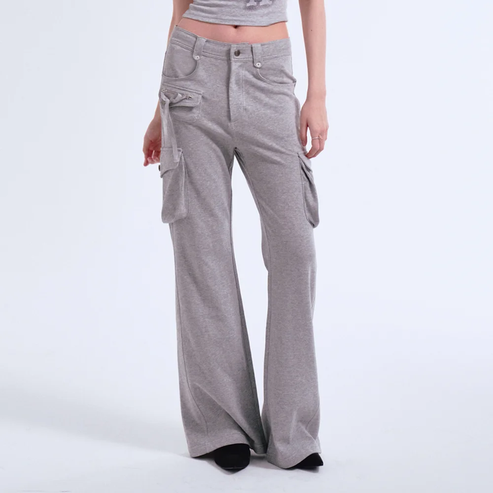 BOOTS CUT CARGO POCKET PANTS MELANGE GRAY
