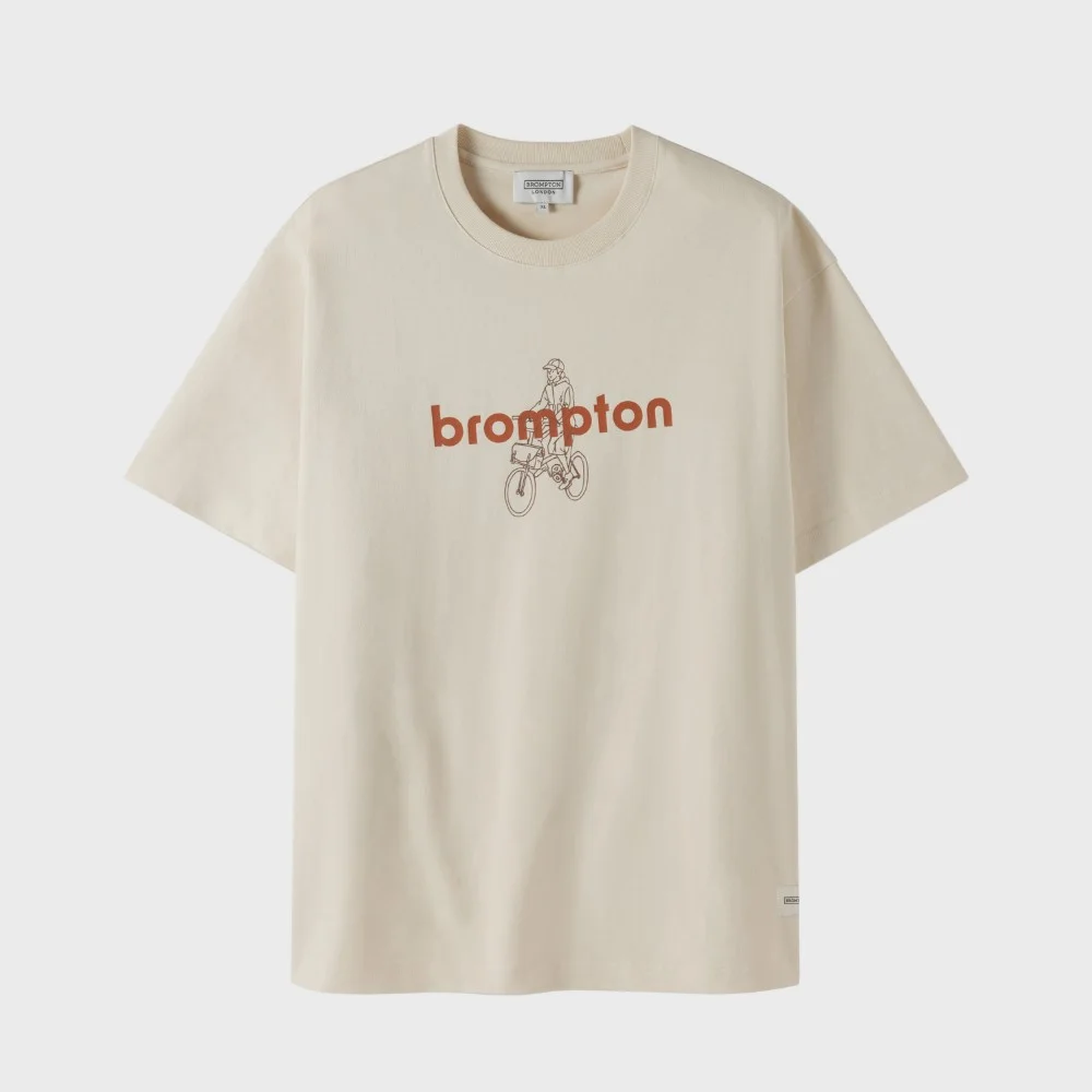 BROMPTON RIDER GRAPHIC T-SHIRT - L/BEIGE (P252UTS436)
