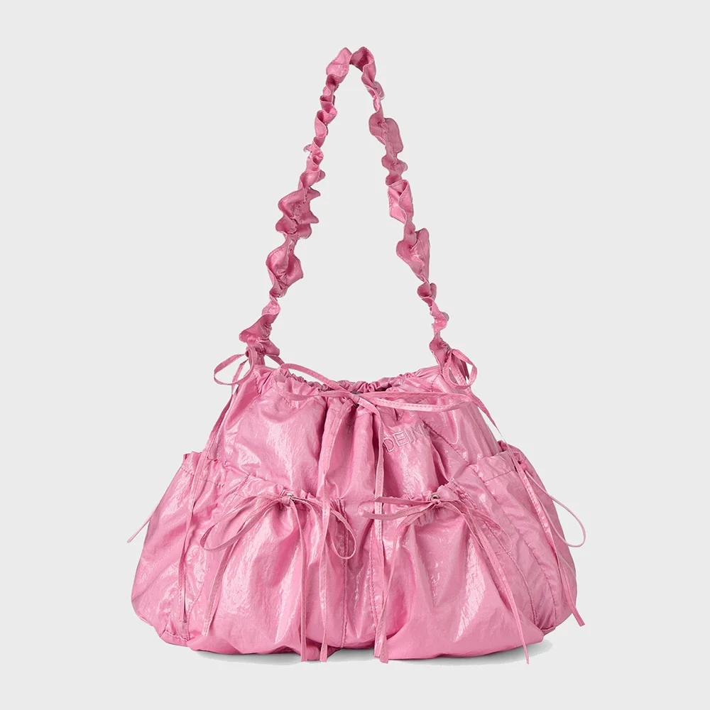DEINET COATING SHIRRING BAG IN PINK