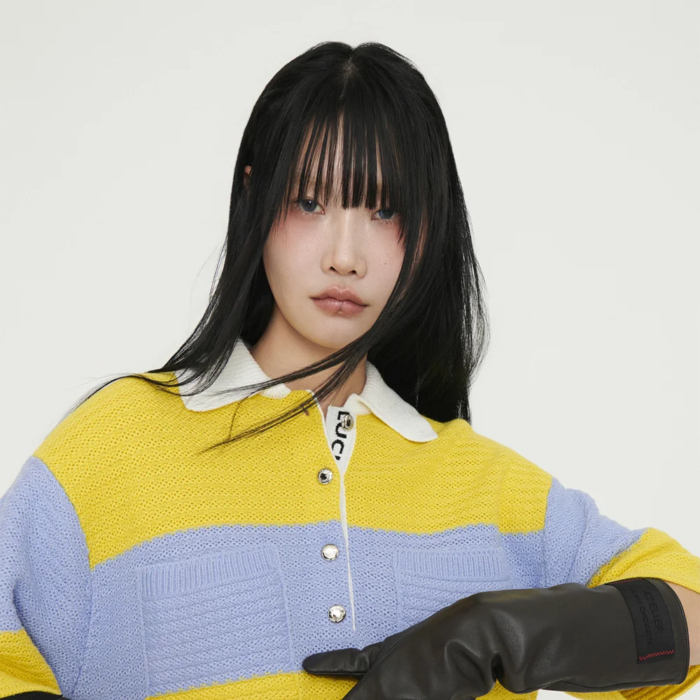 Stripe Terry Knit Pullover (yellow)_LFWAM25230YEX
