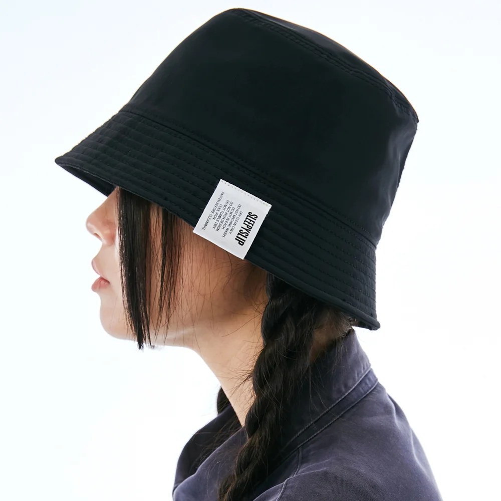 SATIN BLACK BUCKET HAT