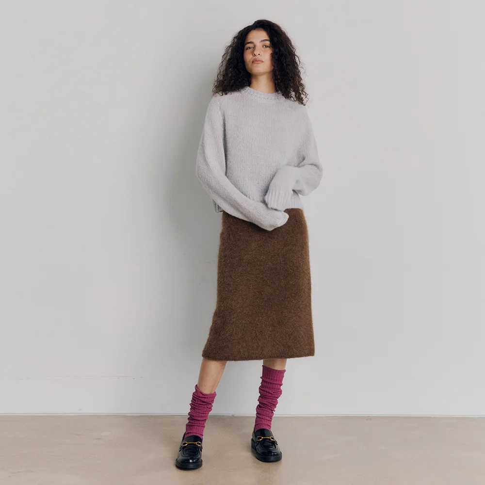 Soft Alpaca Crop Knit (Sky Blue)