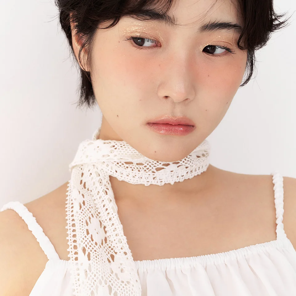 crochet cotton scarf - Ivory