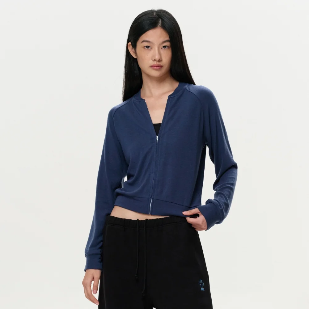 WOMEN ERA RAGLAN JERSEY ZIP-UP - MIDNIGHT
