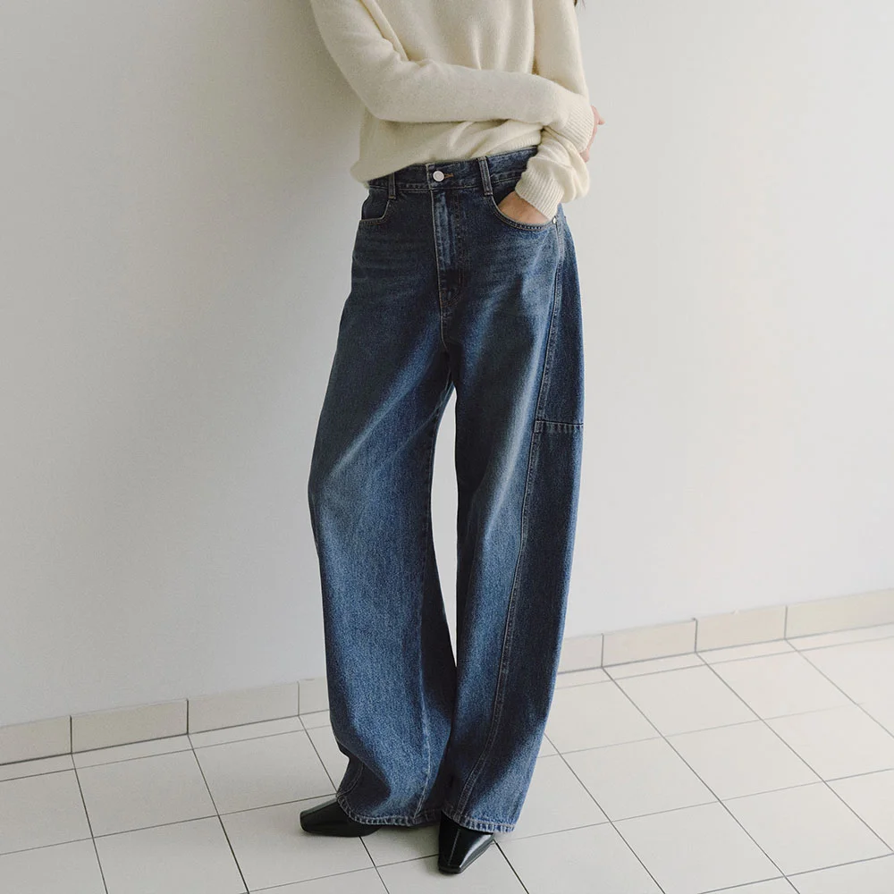 Round tomboy denim (deep blue)