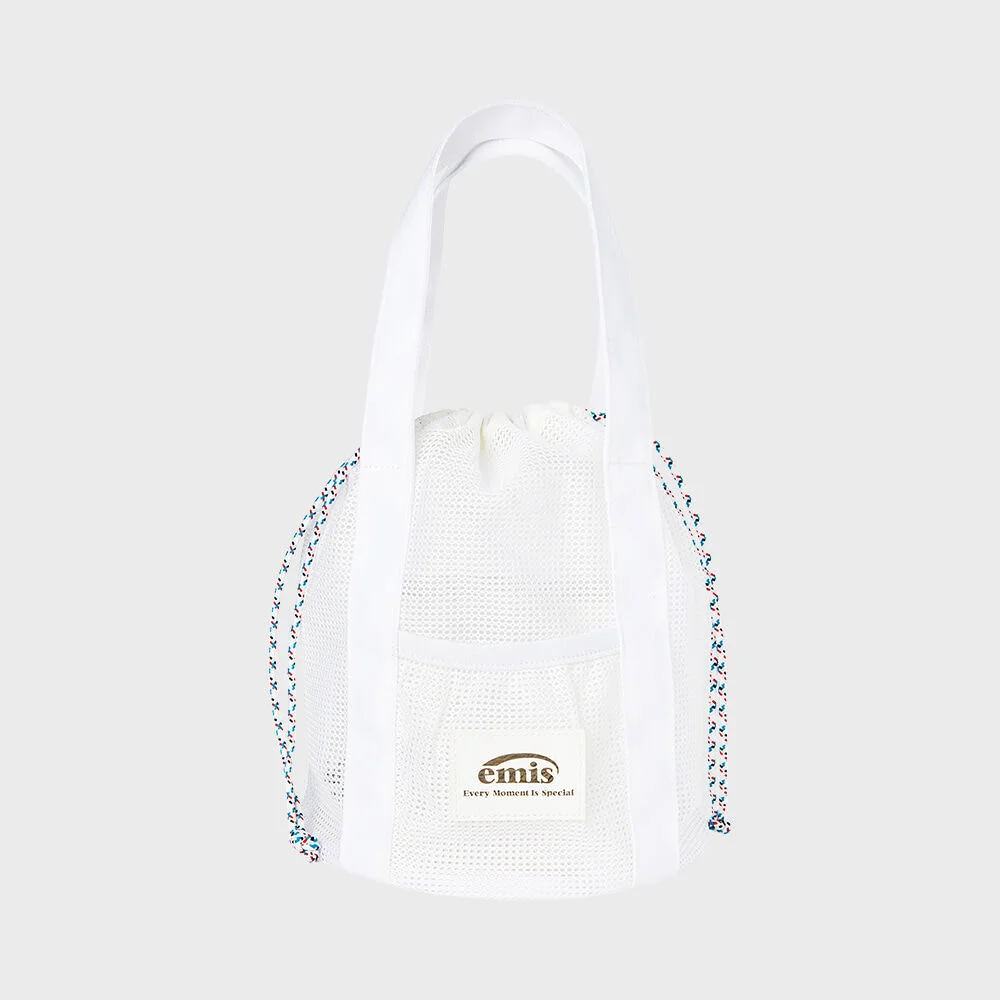 MESH BUCKET BAG-WHITE