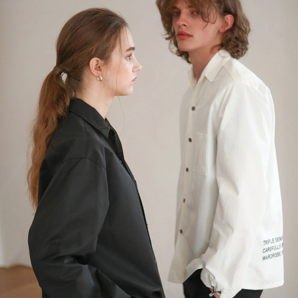 LE EMBROIDERY SHIRTS JACKET WHITE