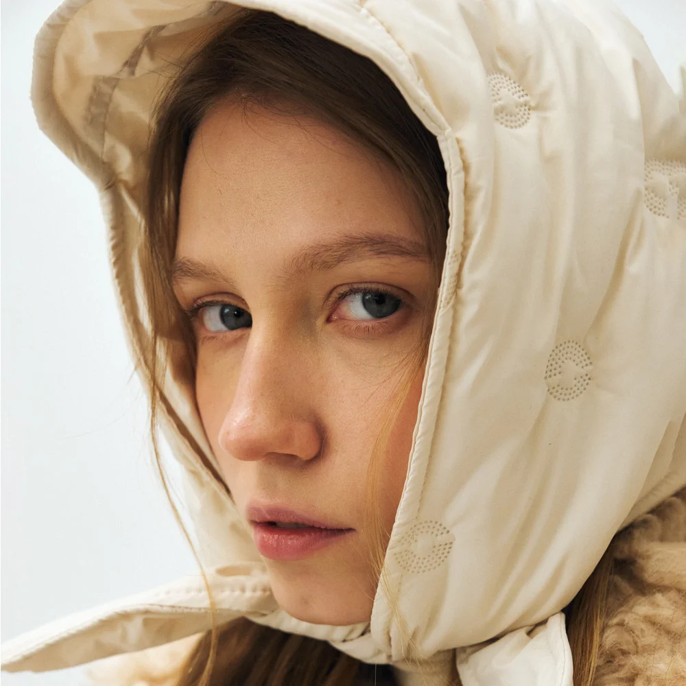 PADDED DOT HEADSCARF / BUTTER