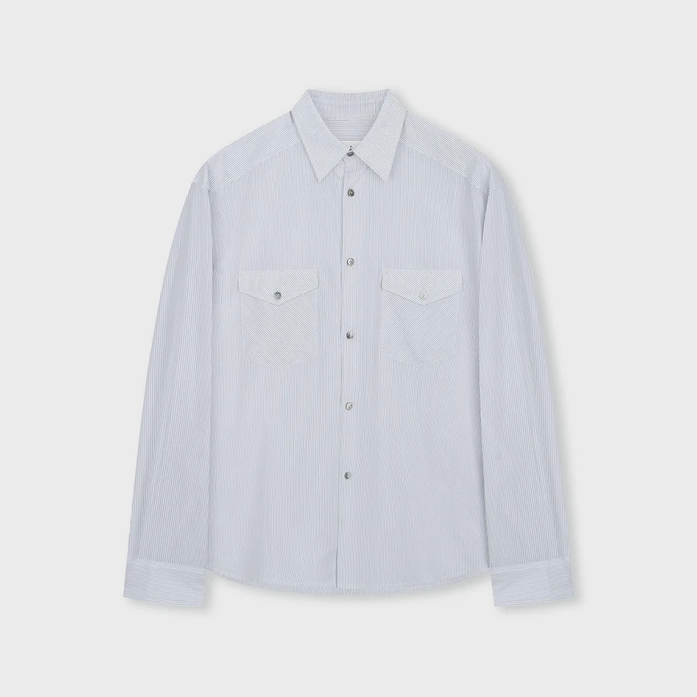 STRIPE OFFICER SHIRT BROWN STRIPE