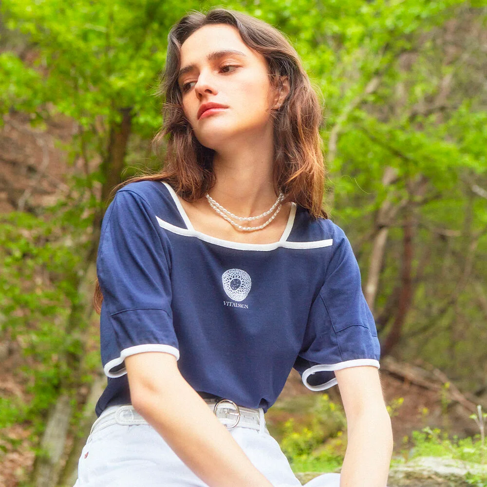 Sunflower Pipping Puff T-shirt (2colors)