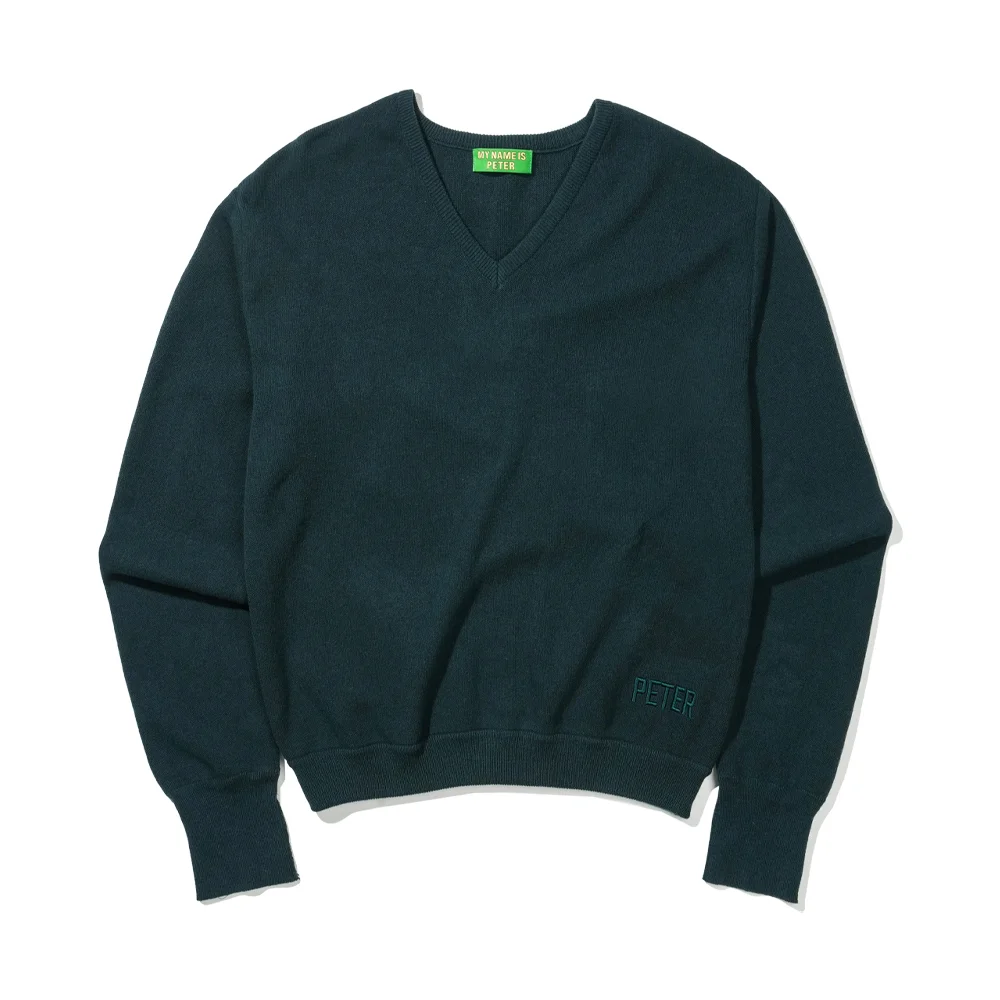 PETER V-NECK KNIT - GREEN