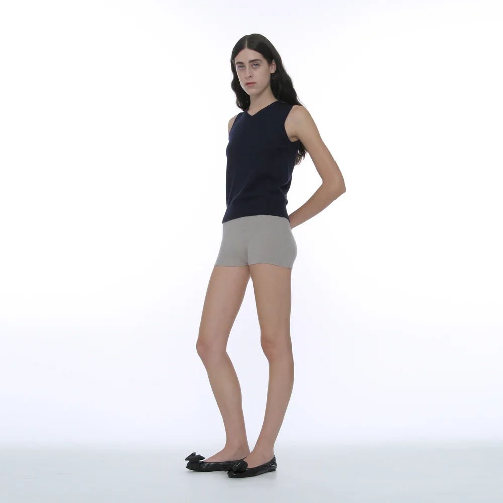 PWC RIBBED KNIT MICRO SHORTS_WARM GREY