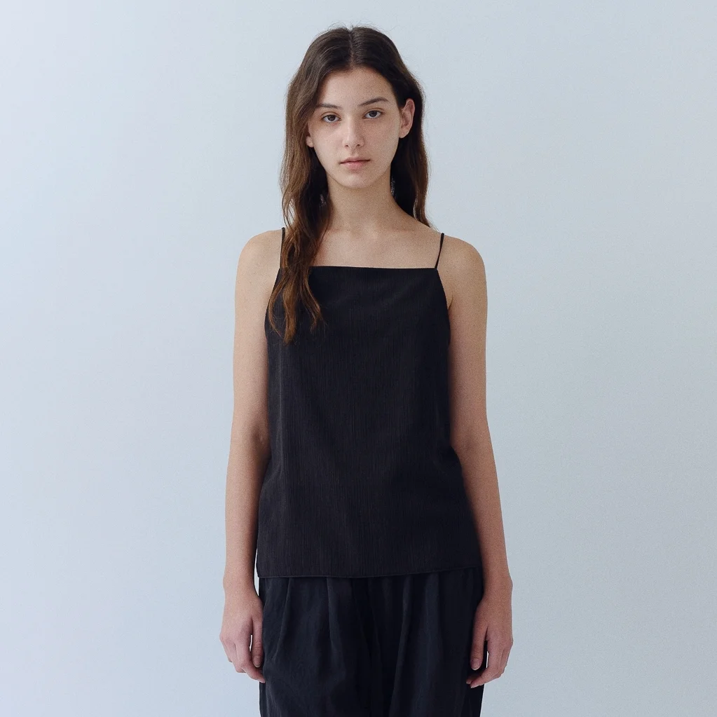 Pleated Sleeveless(Black)