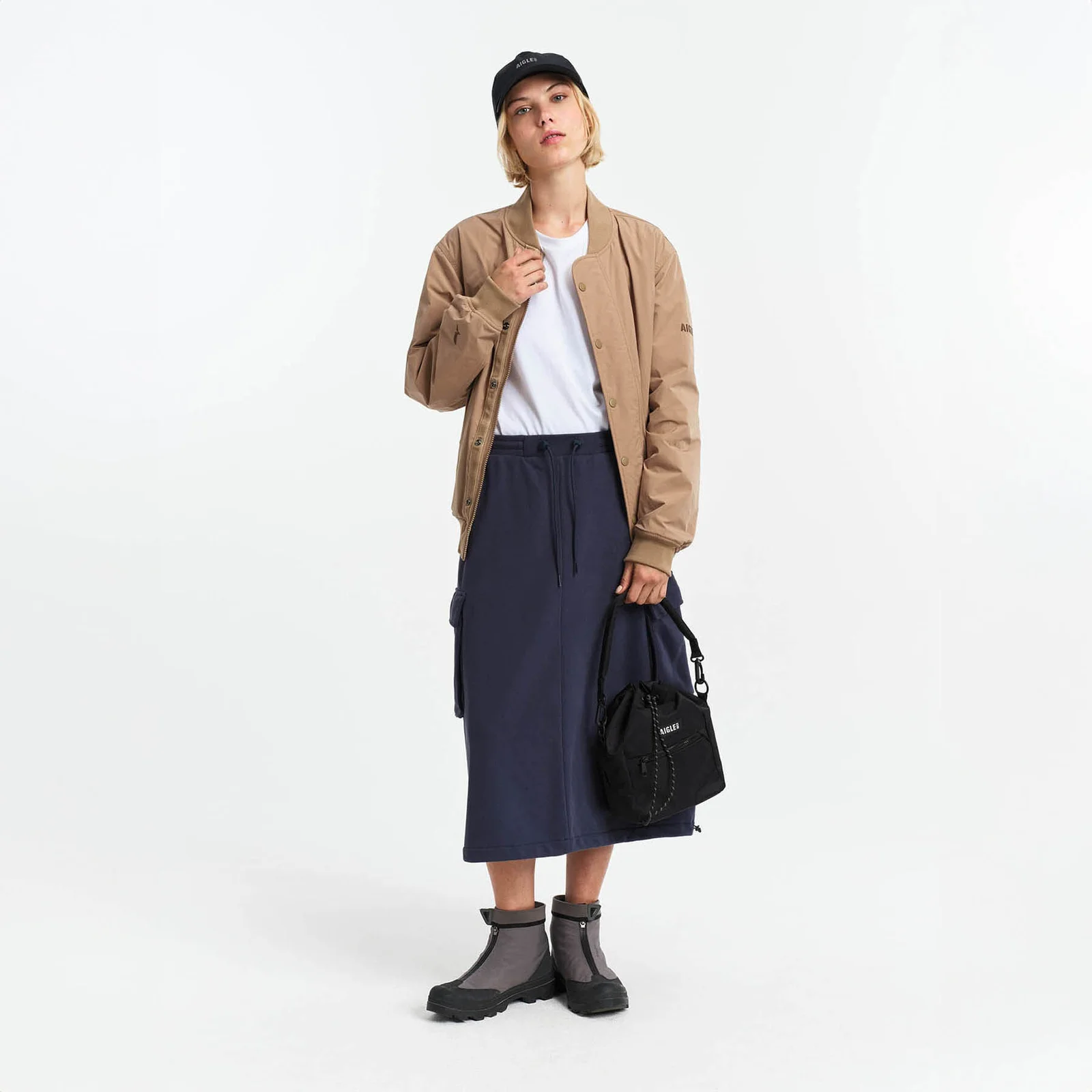 女裝 法式 毛圈布 休閒 半身裙 AAW25WBOT011BNA