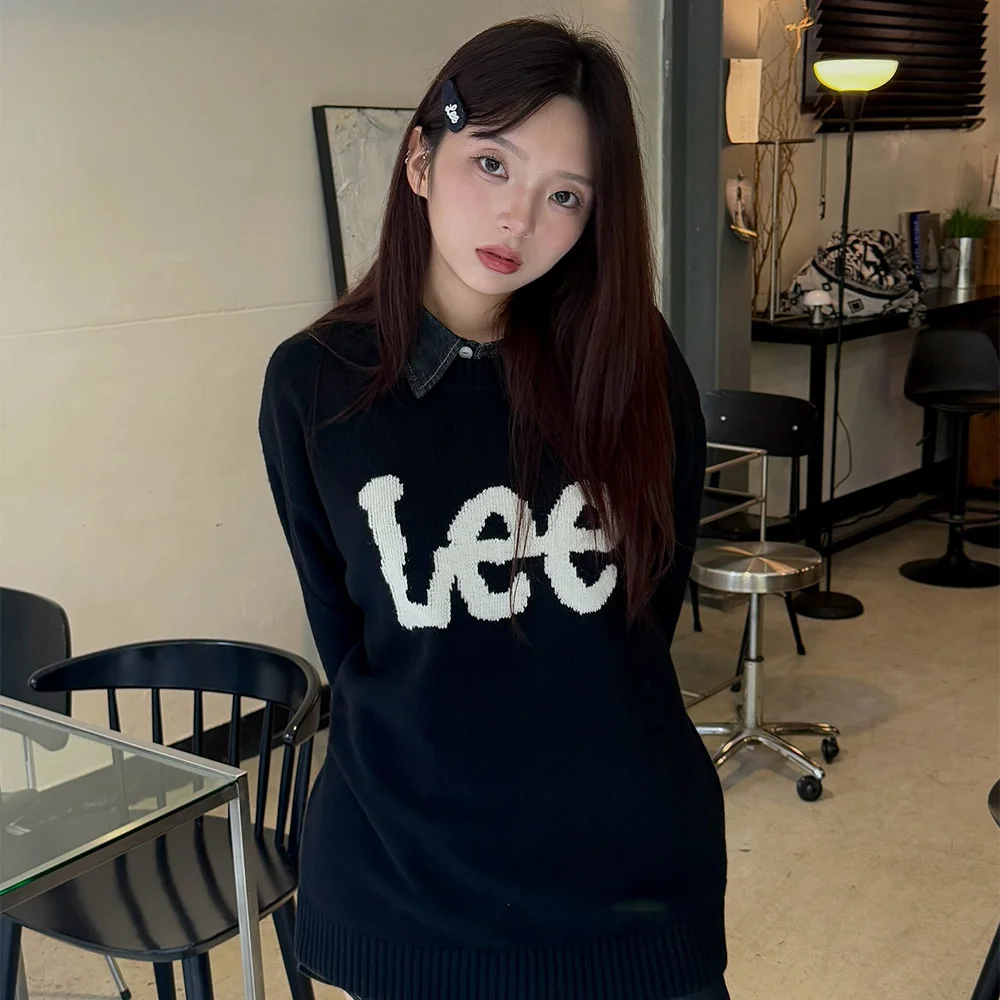大 Twitch 標誌 針織衫 黑色