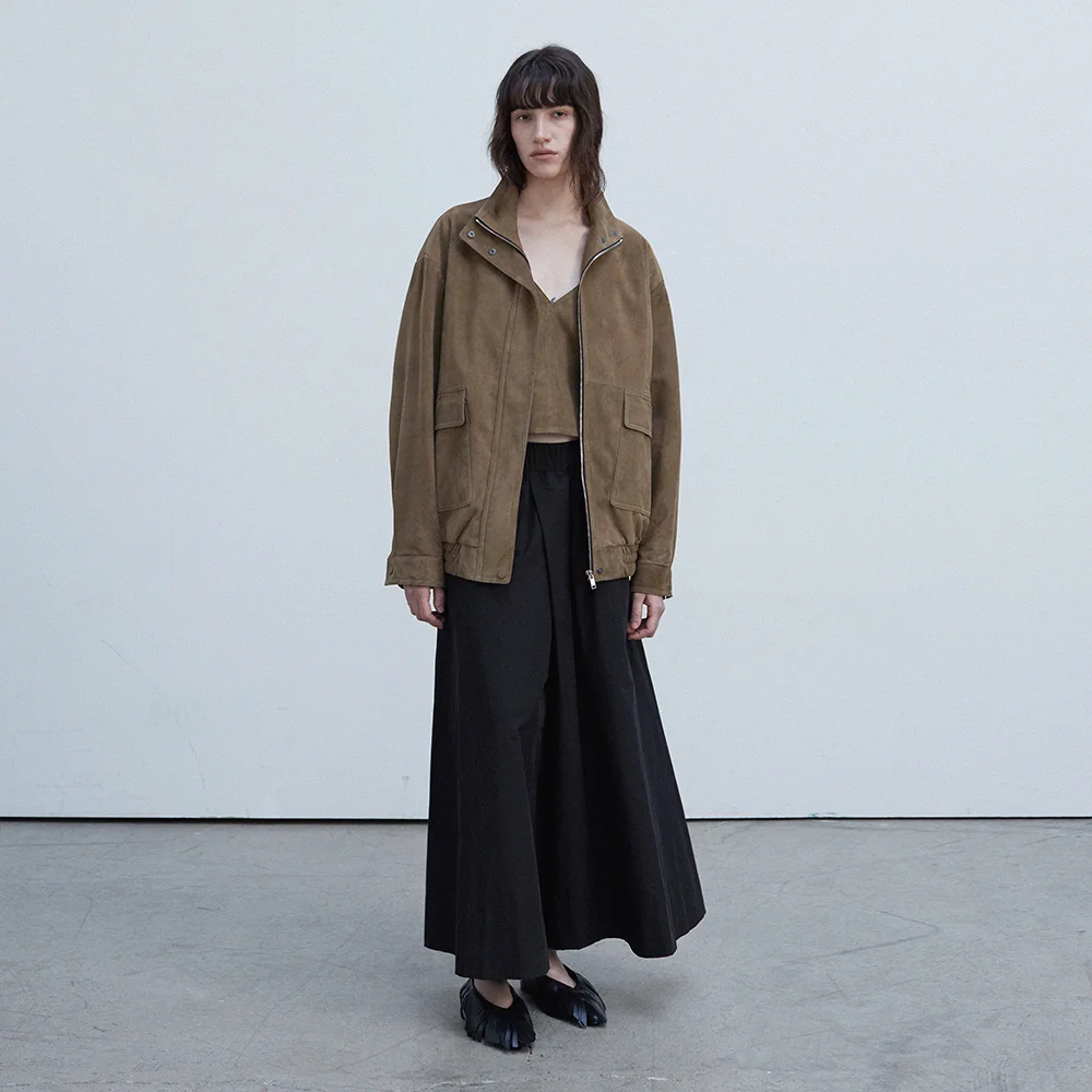 Suede Heritage Bomber Jacket_Mocha Mousse