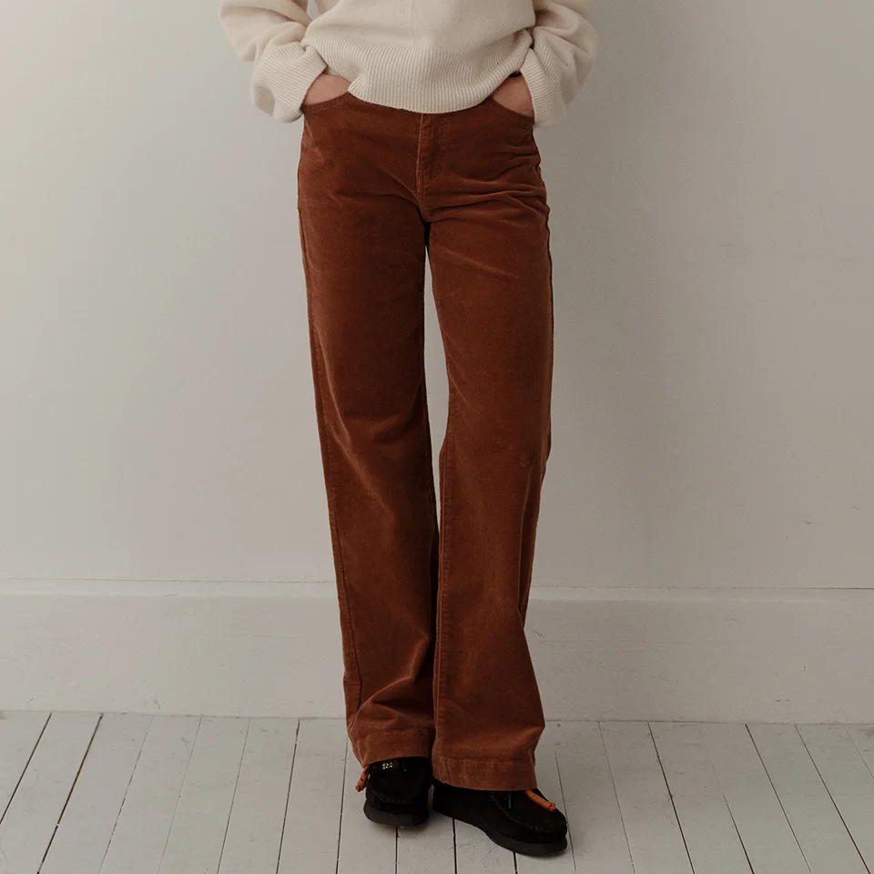 corduroy boot cut pants (brown)
