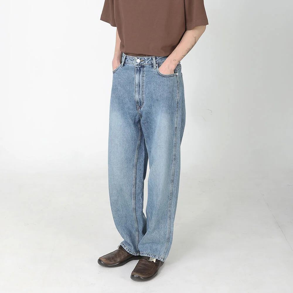 WIDE DENIM PANTS WASHED