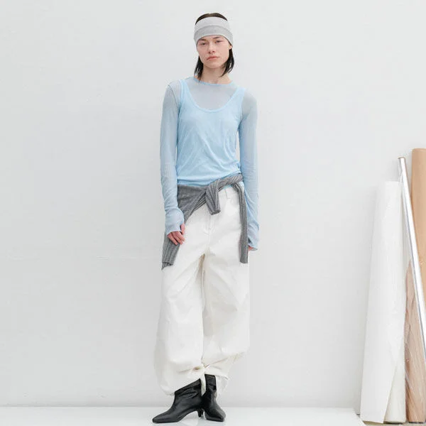 AN INTERLOCK RIBBED SLIM SET-UP TEE S (T-7165)