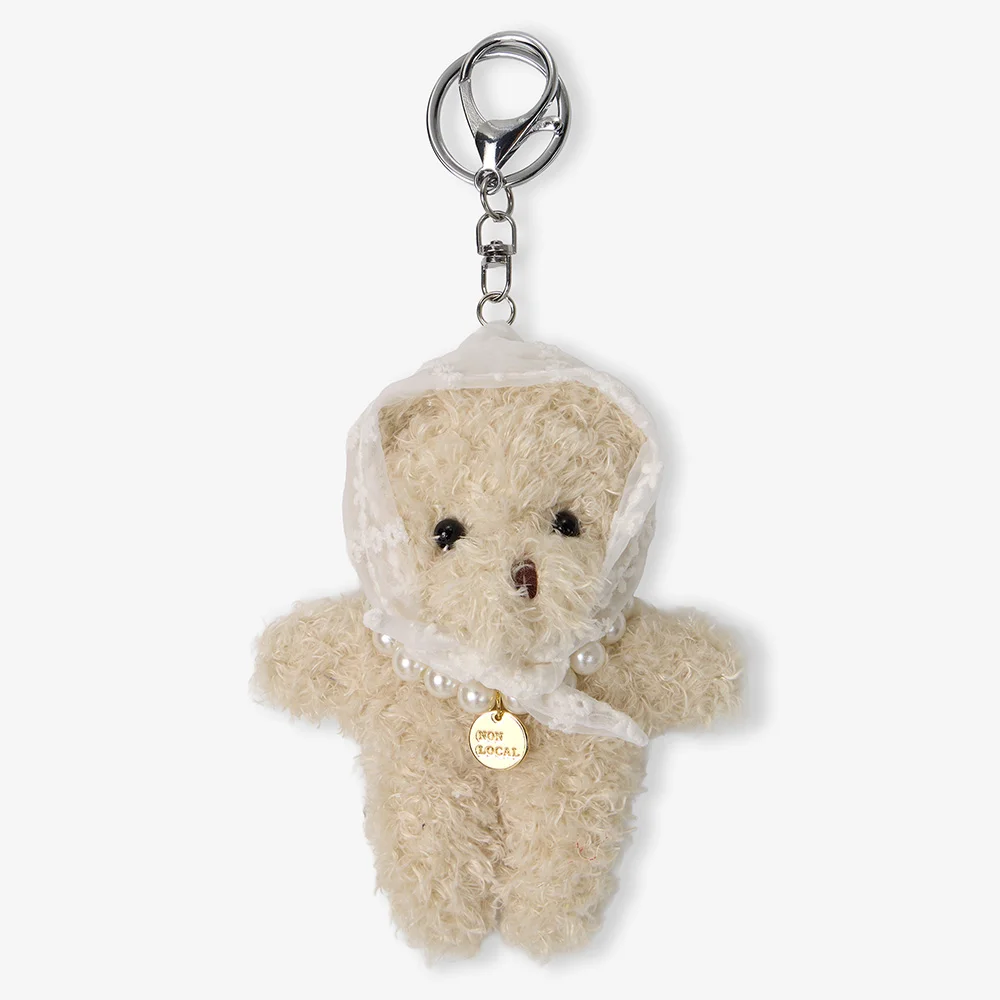透視 蕾絲 方巾 Bear Keyring - Light Beige