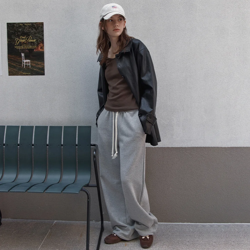 Lazy String Wide Sweat Pants_GRAY(WB6PT31)