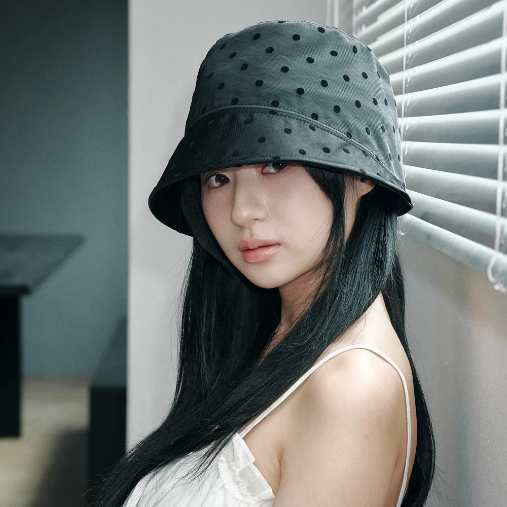 Flocking Dot Moon Bucket Hat