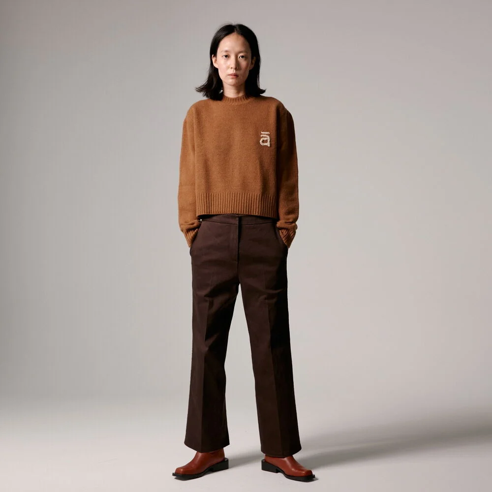 Pants Denim Straight Vintage Brown