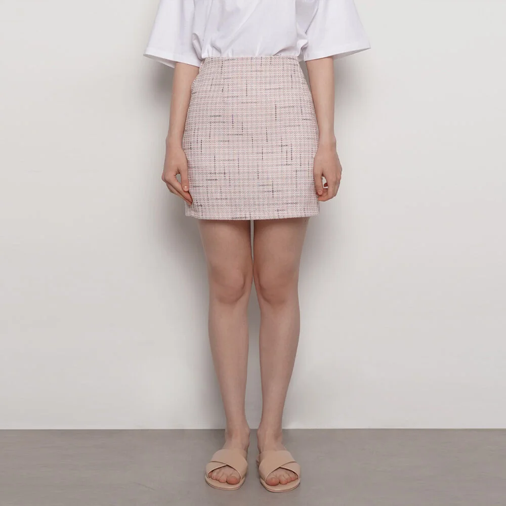 W27 de tweed mini skirt pink