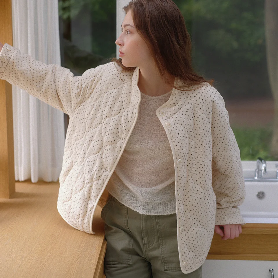 cotton quilted jacket (ivory)