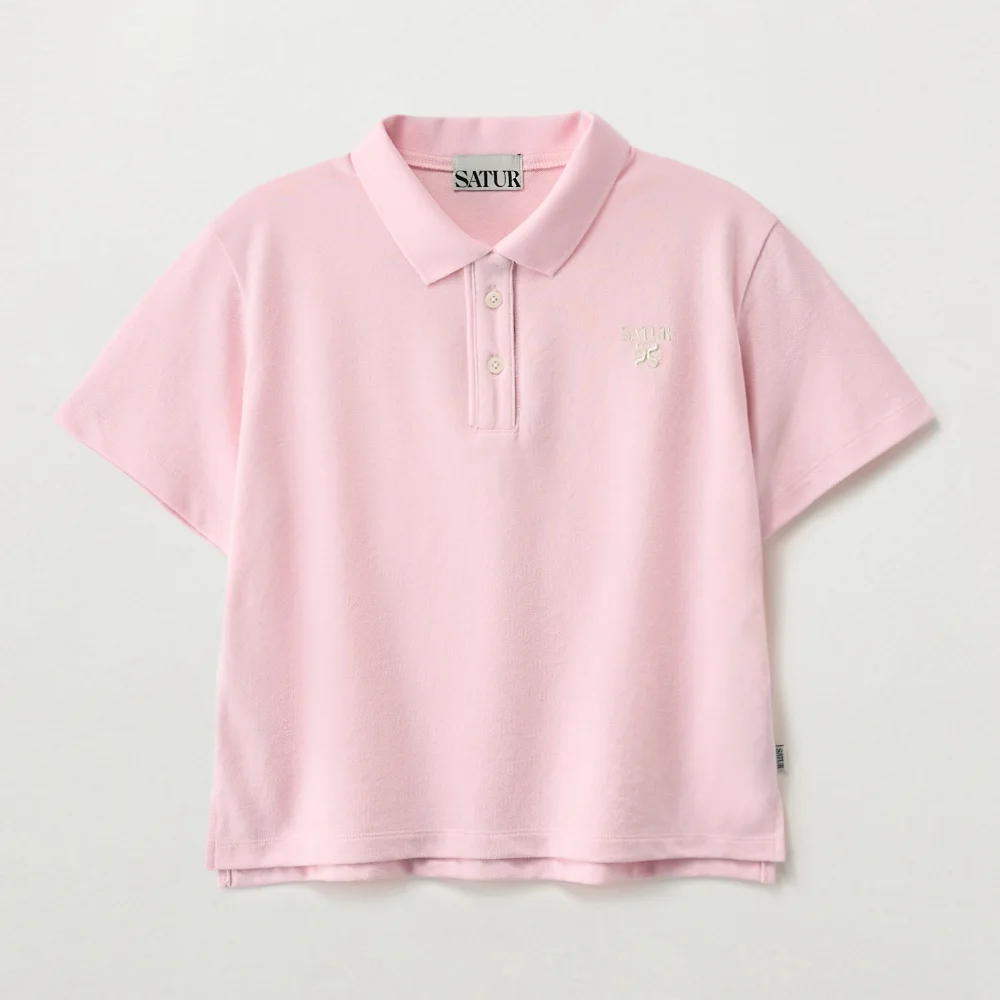 (W) Lauren 珠地 Polo 短袖 T恤 粉色