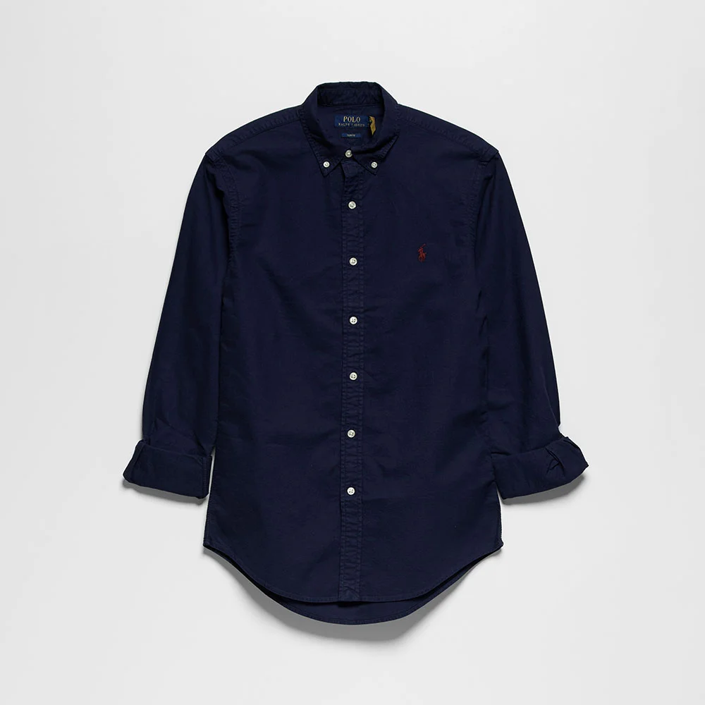 修身版型 成衣 Tie-Dye 牛津布 襯衫 (NAVY)