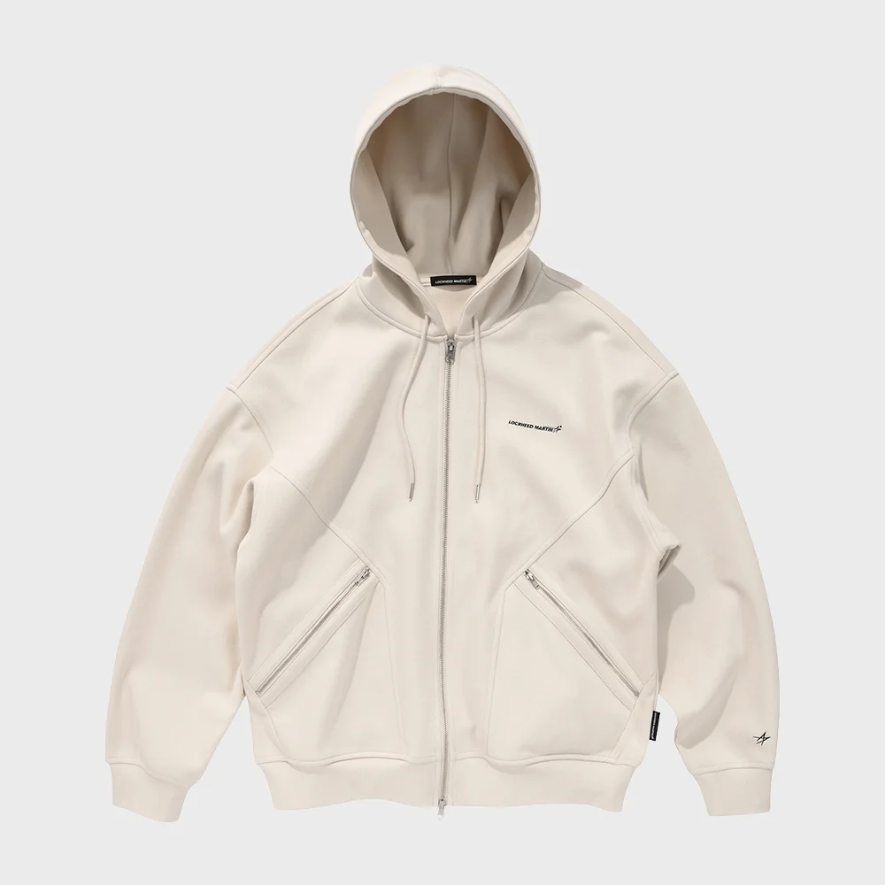 SLIT POCKET HOOD ZIP-UP (OATMEAL)