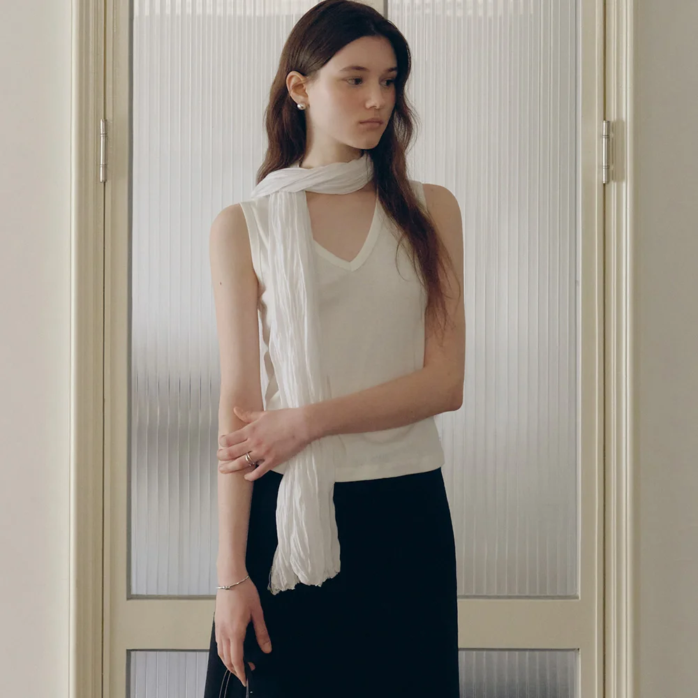 Rue Cotton V-Neck Sleeveless (Ivory)