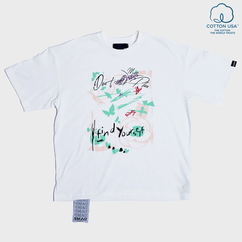 DAMP 'FIND YOUR SELF' OVERSIZED TEE_WHITE