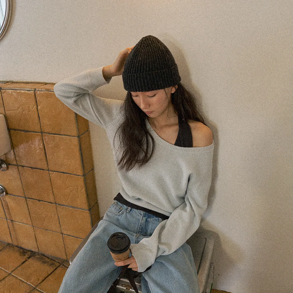 Andy U-neck basic Knit - sora